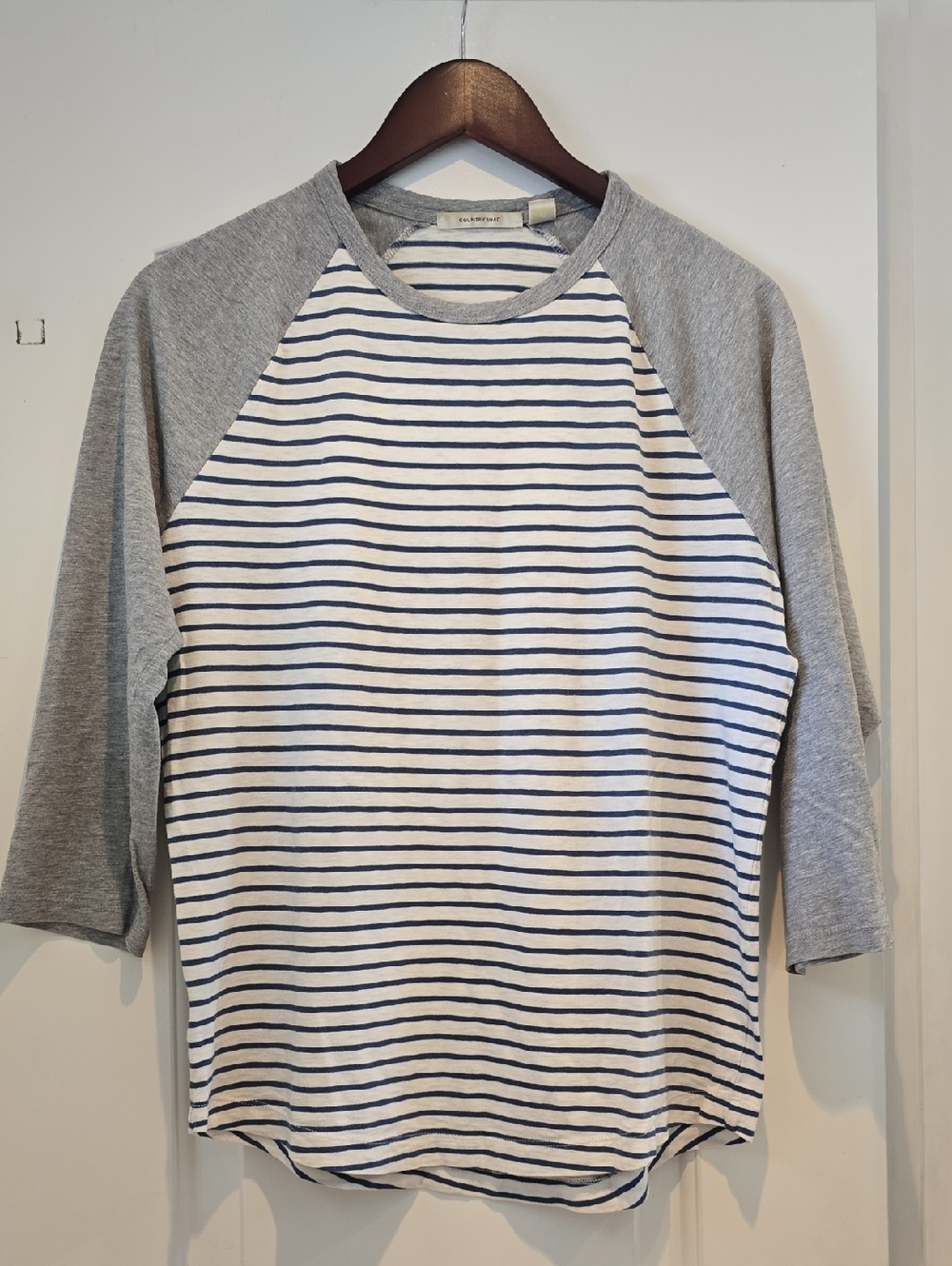 Country Road Blue & Gray Striped Raglan Tee